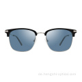 Heißer Verkauf von Acetatmetall halb Rand Rahmen mit CR39 polarisierter Linsen Sonnenbrille für Frauen